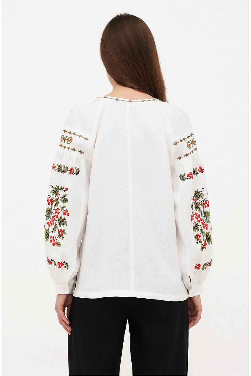 White linen embroidered blouse Dzvinka